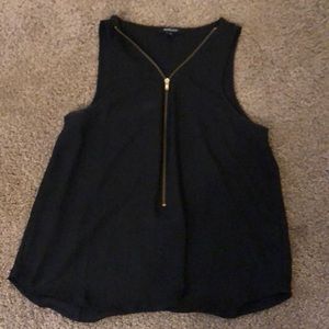Black zipper tank top